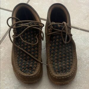 Twisted X Kids Brown and Black Woven Loafers